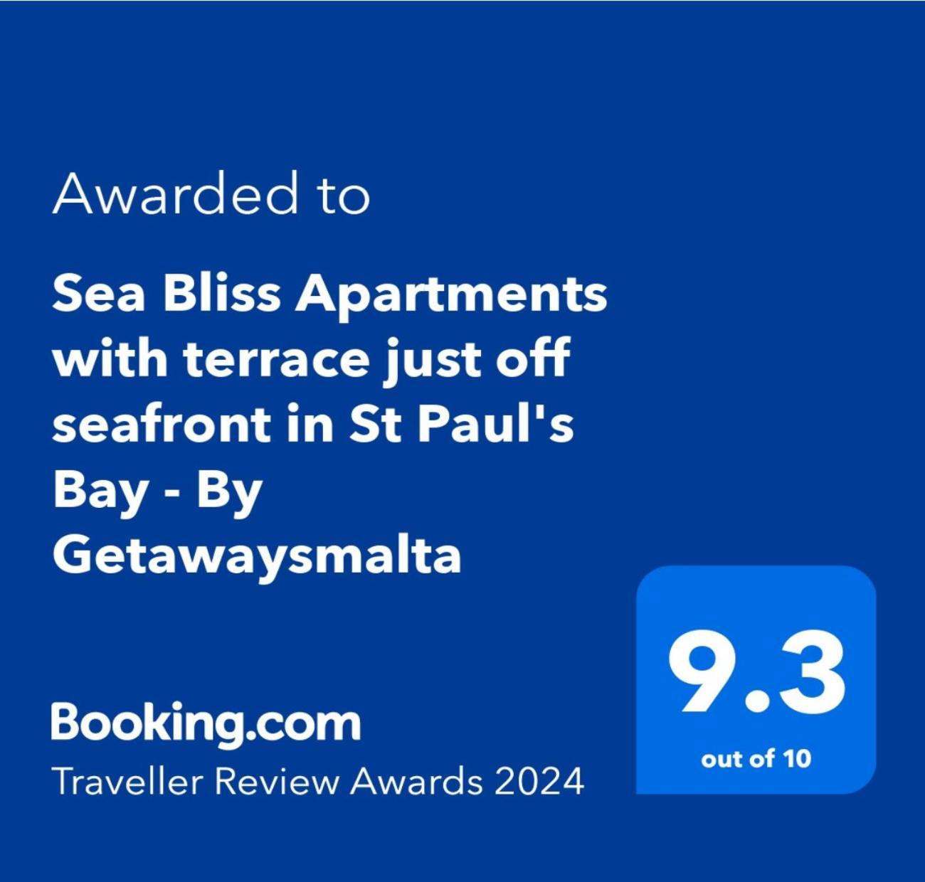 Sea Bliss Apartments With Terrace Just Off Seafront In St Paul'S Bay - By Getawaysmalta Сент-Полс-Бей Екстер'єр фото